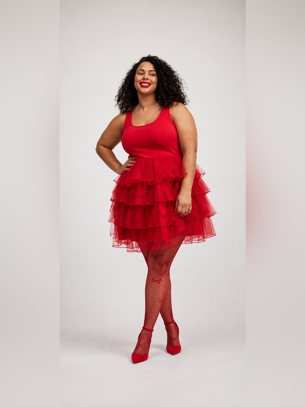torrid Red Tiered Tulle Mini Dress - Picture 12 of 16